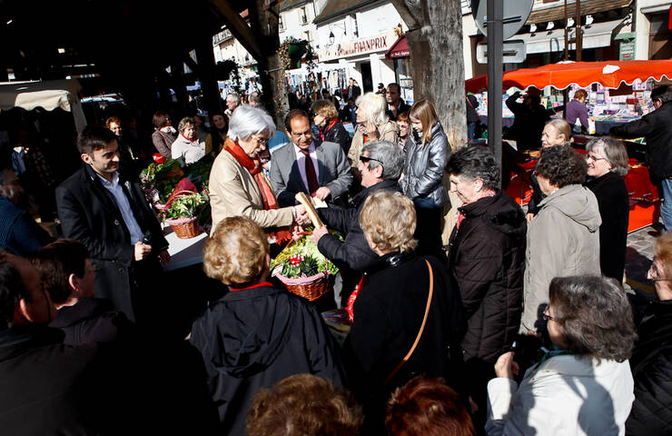 Paniers garnis au marché 