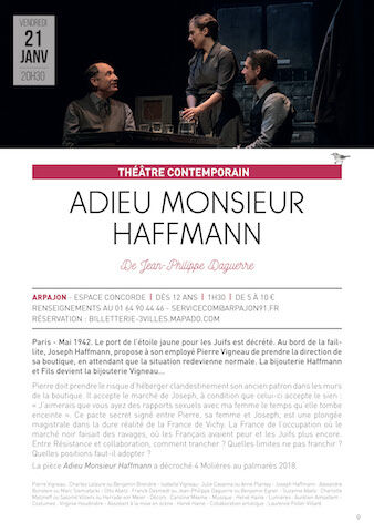 Théâtre : Adieu Monsieur Haffmann