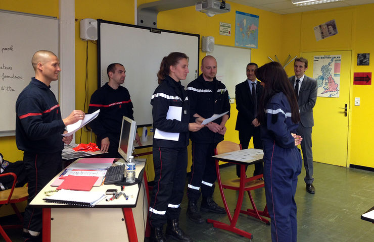 Stage pompiers au collège J. Moulin