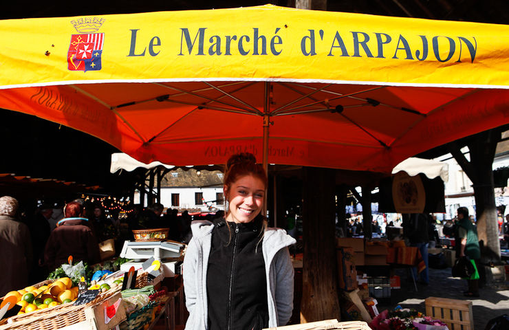 Paniers garnis au marché 